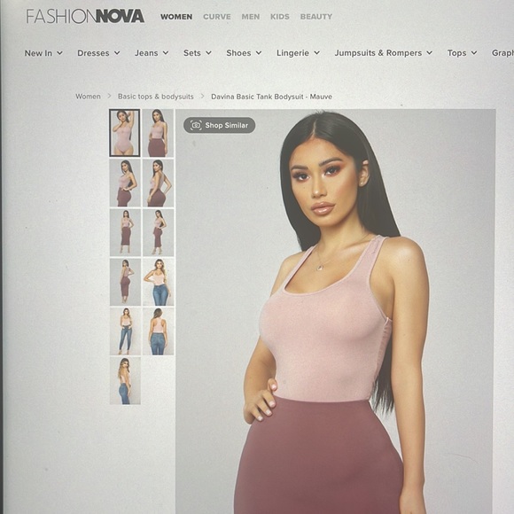 Fashion Nova Tank Bodysuit - Mauve - Picture 3 of 4
